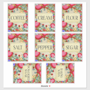 Étiquettes d'épices Folkart moderne   Cuisine
