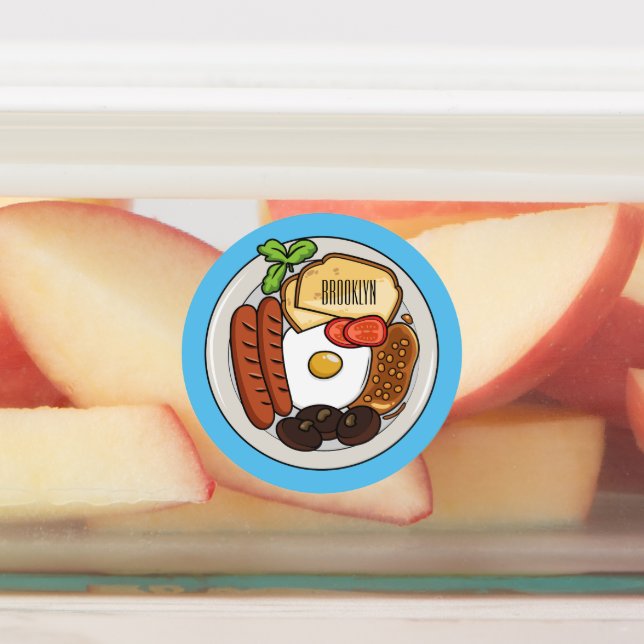 Étiquettes dessin animé du petit-déjeuner anglais (Apposé)
