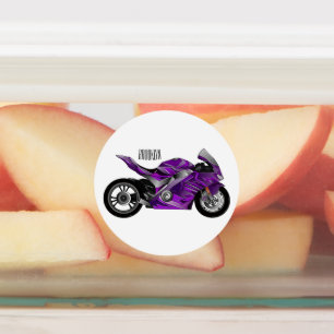 Étiquettes Dessin de moto de sport violet