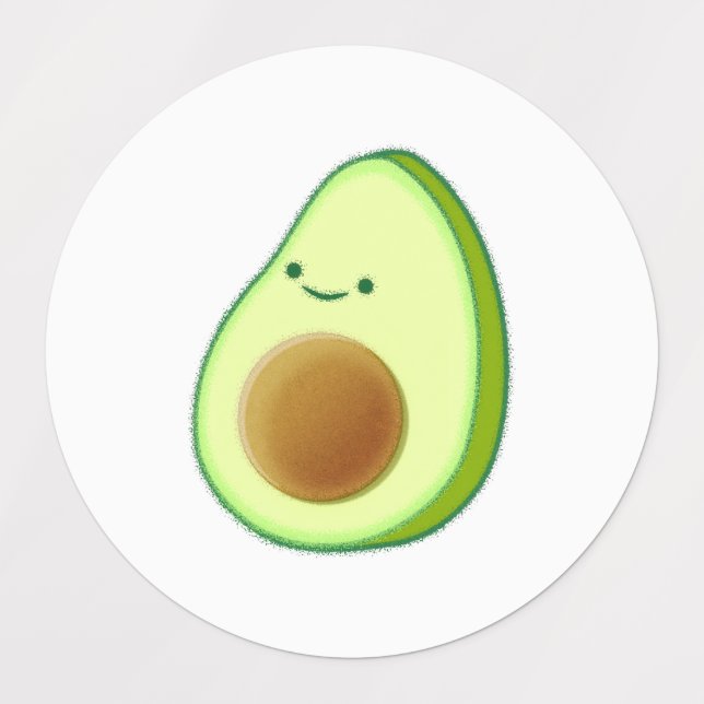 Étiquettes Dessin de nourriture d'avocat mignon (Design 1)