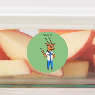 Étiquettes Dessin du médecin de l'antilope Cute Gemsbok