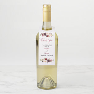Étiquettes d'étiquette de vin de Merci de faveur