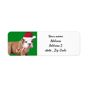 Étiquettes d'expédition de bouledogue de Noël
