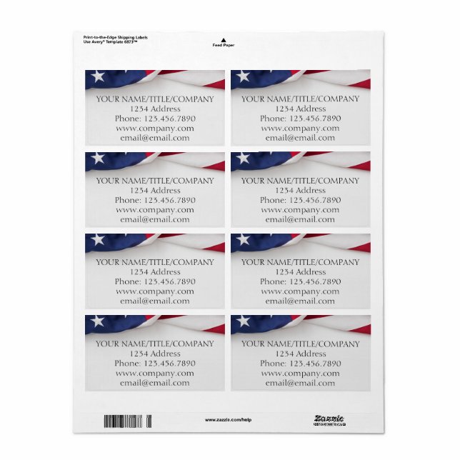 Étiquettes d'expédition de la société du drapeau a (Feuille entière)