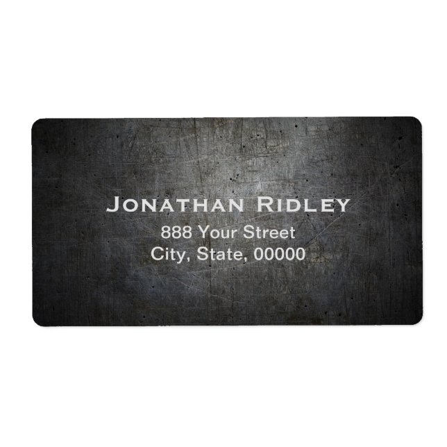 Étiquettes d'expédition noirs EN MÉTAL (Devant)