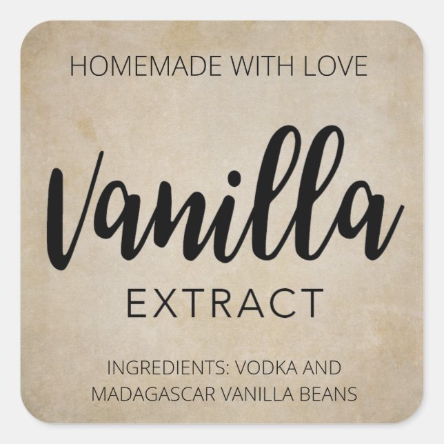 Étiquettes d'extraction de vanille personnalisable (Devant)