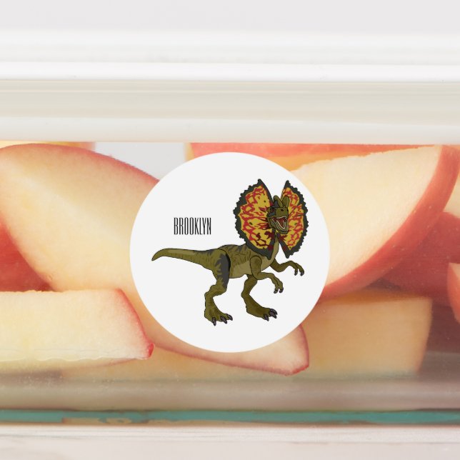 Étiquettes Dilophosaurus dessin animé (Apposé)