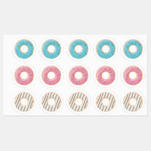 Donuts rose bleu et bouchées de crème 3x set