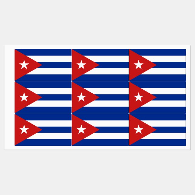 Étiquettes Drapeau Cuba (Feuille)