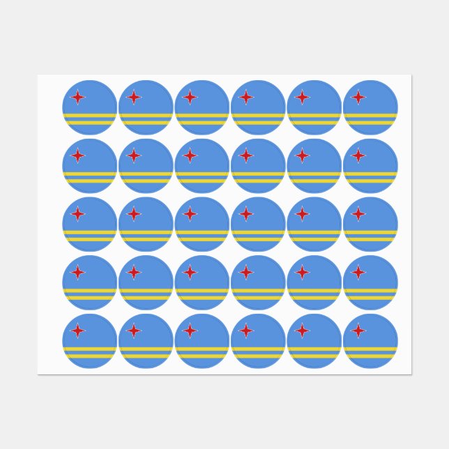 Étiquettes Drapeau d'Aruba (Feuille)
