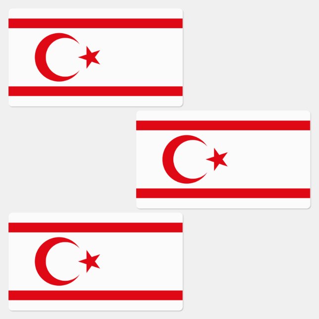 Étiquettes Drapeau de Chypre du Nord (Groupe)