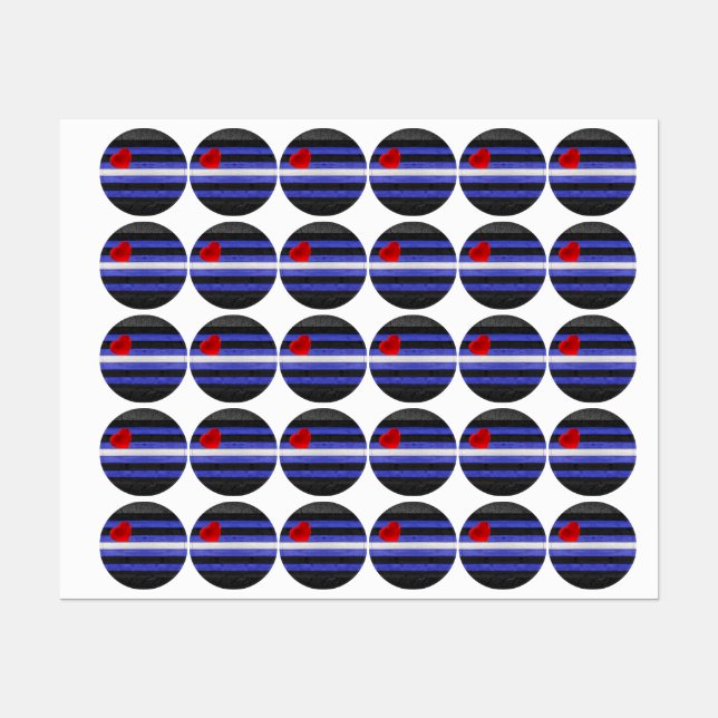 Étiquettes Drapeau de fierté en cuir SlipperyJoe's noir bleu  (Feuille)