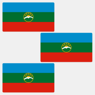 Étiquettes Drapeau de Karatchaïévo-Tcherkessie