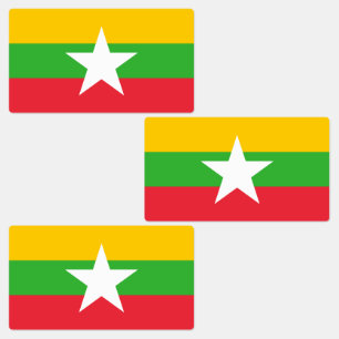 Étiquettes Drapeau de la Birmanie