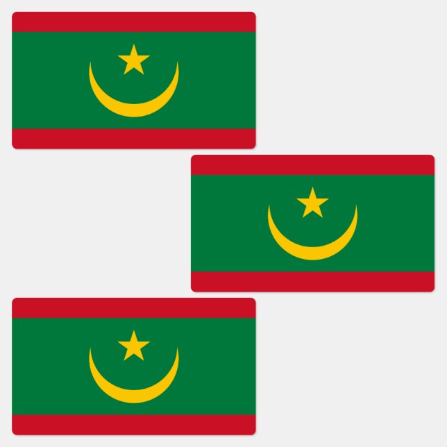 Étiquettes Drapeau de la Mauritanie (Groupe)