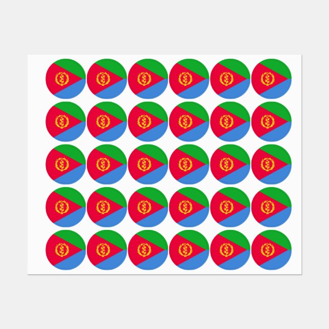 Étiquettes Drapeau de l'Érythrée (Feuille)