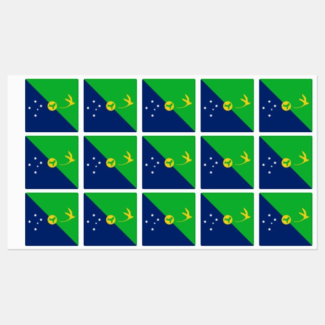 Étiquettes Drapeau de l'île Christmas (Feuille)