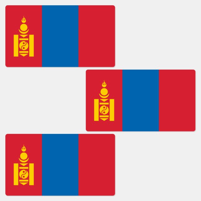 Étiquettes Drapeau de Mongolie (Groupe)