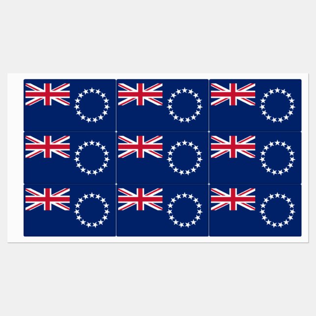 Étiquettes Drapeau des Îles Cook (Feuille)