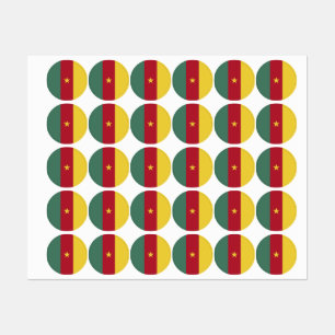 Étiquettes drapeau du Cameroun