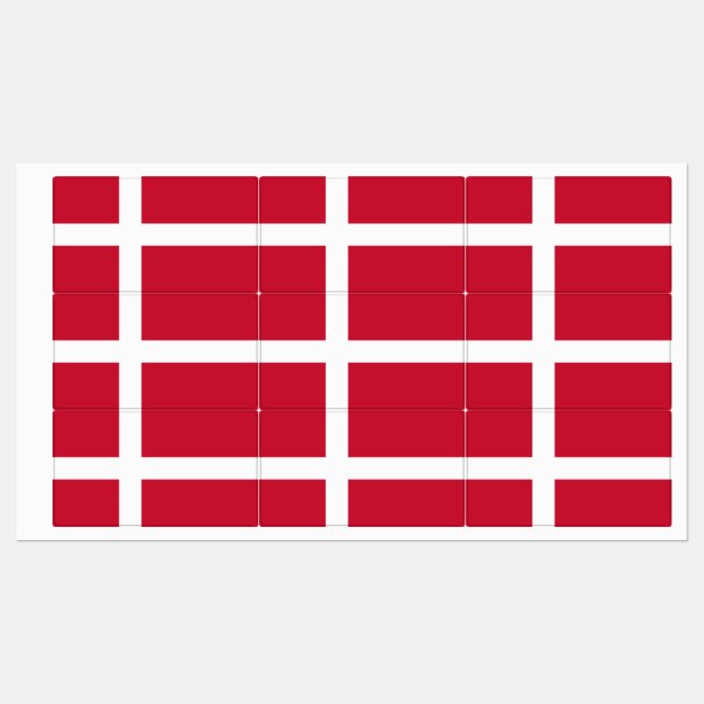 Étiquettes Drapeau du Danemark (Feuille)