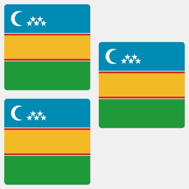 Étiquettes Drapeau du Karakalpakstan (Groupe)
