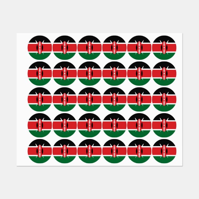 Étiquettes Drapeau du Kenya (Feuille)
