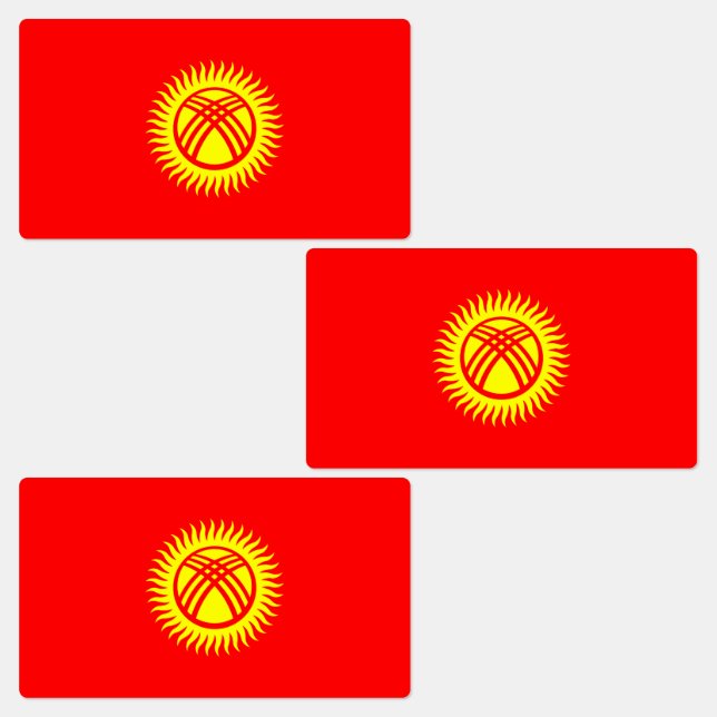 Étiquettes Drapeau du Kirghizistan (Groupe)