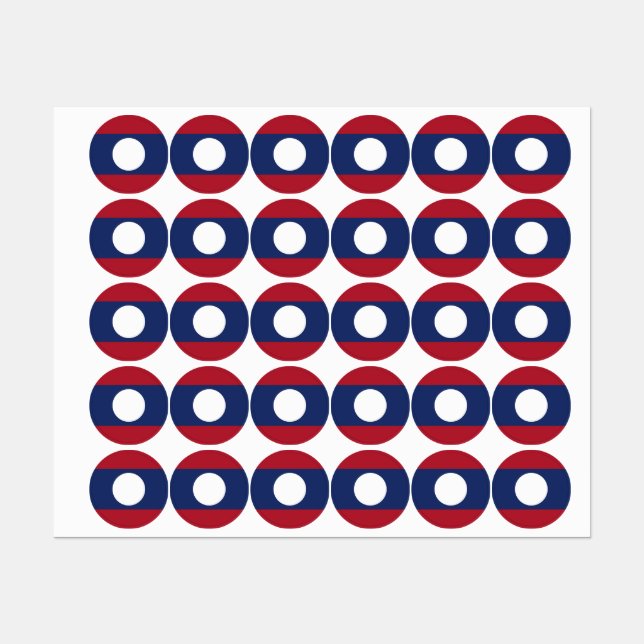 Étiquettes Drapeau du Laos (Feuille)
