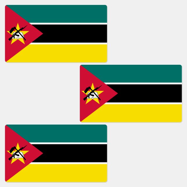 Étiquettes Drapeau du Mozambique (Groupe)