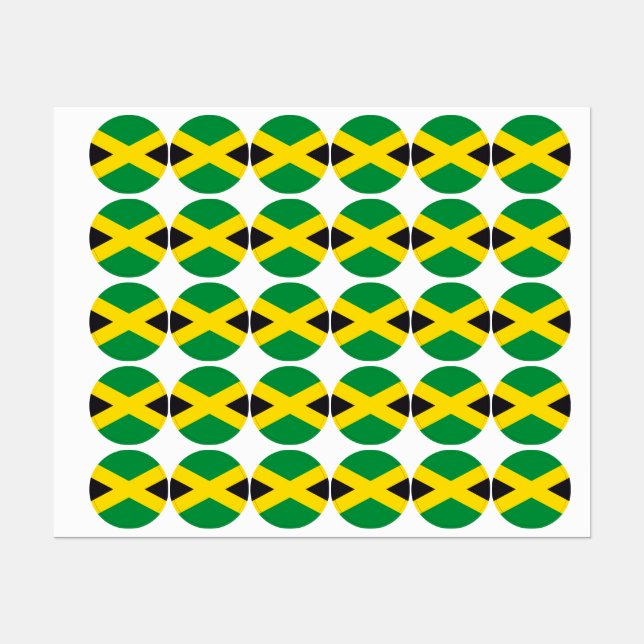 Étiquettes Drapeau jamaïcain (Feuille)
