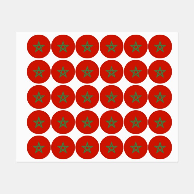 Étiquettes drapeau marocain (Feuille)