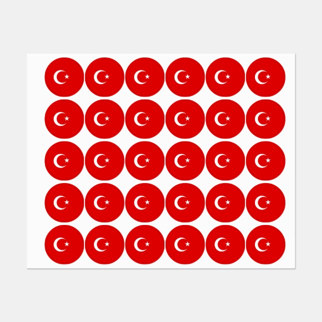 Étiquettes Drapeau turc (Feuille)