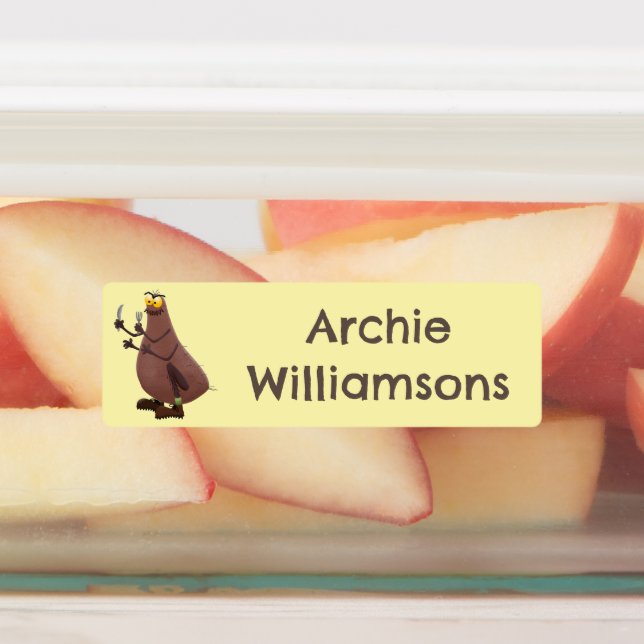 Étiquettes Drôle faim affamé puce dessin animé personnalisé (Apposé)