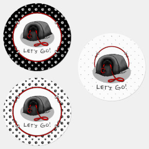Étiquettes Drôle Let's Go ! pour une promenade Chien Pékinois