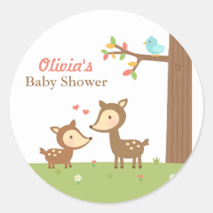 Étiquettes du Baby shower des cerfs de forêt