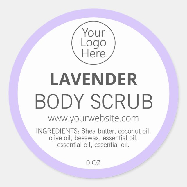 Étiquettes du logo de Lavande Bordure Violet (Devant)