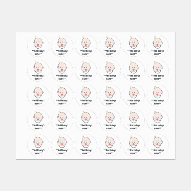 Étiquettes du nom de bébé/enfant (Feuille)