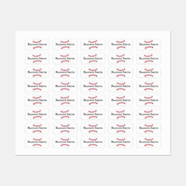 Étiquettes du nom de conception du baseball Stitch (Feuille)