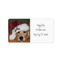 Étiquettes du retour de Noël des chiots