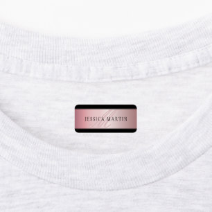 Étiquettes Elégant Blush Faux Rose Gold   Nom et initiales
