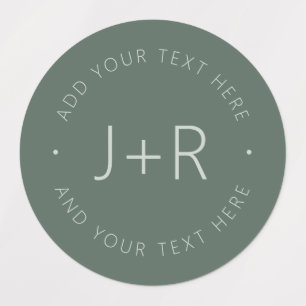 Étiquettes Élégant Couples Monogramme Texte Étanche