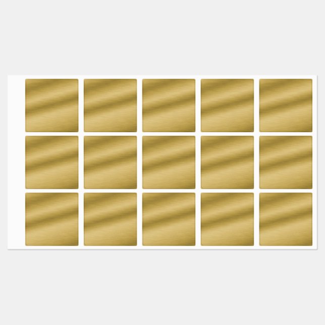 Étiquettes Elégant Or Faux Brossé Métal (Feuille)