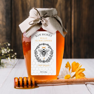 Étiquettes Élégante Reine de la Couronne Vintage Bee Honey Ja