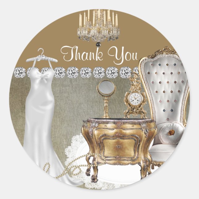 Étiquettes Élégants POUR WEDDING SHOWER FAVOR MERC (Devant)