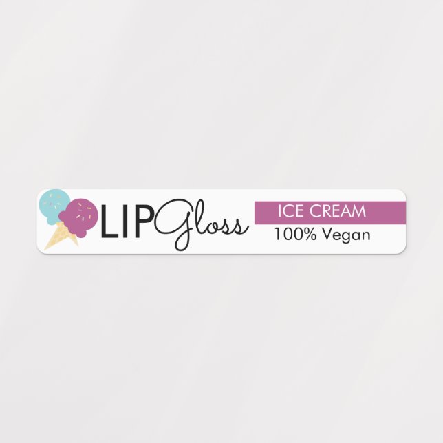 Étiquettes Emballage de marque moderne de crème glacée de lèv (Design 1)