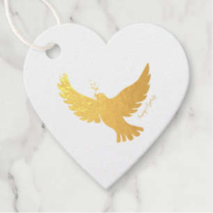 Étiquettes en feuille de Dove de la paix