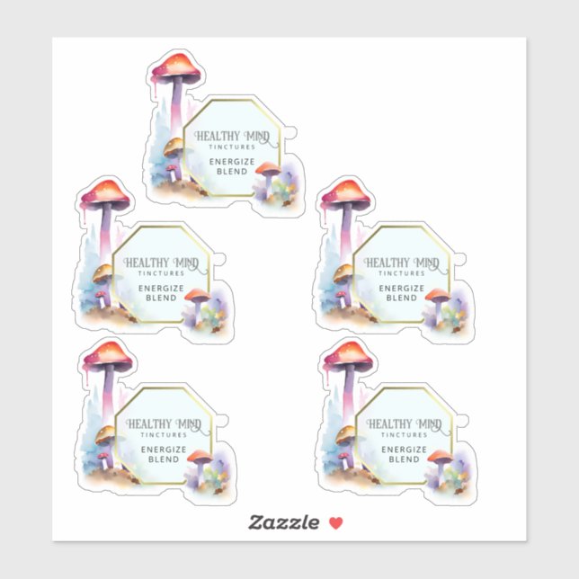 étiquettes en forme de champignon de 2,7 x 2,9 pou (Feuille)