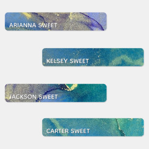 Étiquettes Encre d'alcool Abstraite multicolore étanche