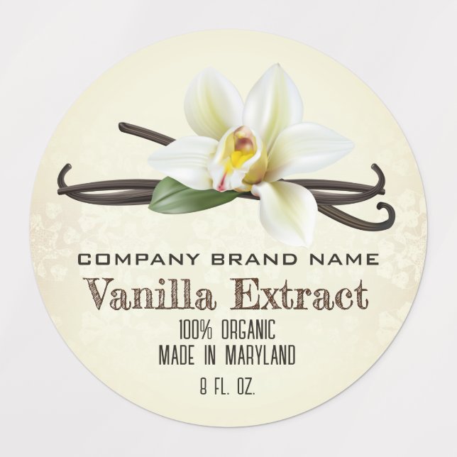 Étiquettes Épice de vanille (Design 1)